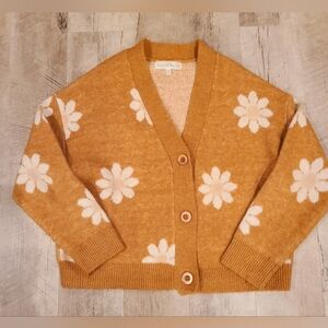 Chelsea & Theodore Tan Floral Cardigan